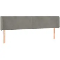 Syfax Kopfteil mit Ohren Hellgrau 183x16x78/88 cm Samt