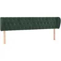 Syfax Kopfteil mit Ohren Dunkelgrün 183x23x78/88 cm Samt