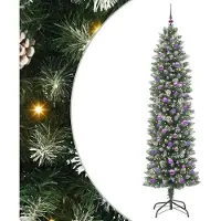 Syfax Künstlicher schlanker Weihnachtsbaum Grün und Weiß 240 cm