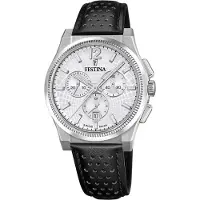 Festina Herrenuhr Swiss Made Armbanduhr Leder schwarz UF20060/1