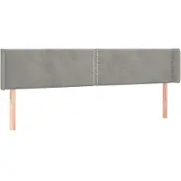 Syfax Kopfteil mit Ohren Hellgrau 203x16x78/88 cm Samt