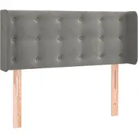 Syfax Kopfteil mit Ohren Hellgrau 103x16x78/88 cm Samt