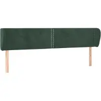 Syfax Kopfteil mit Ohren Dunkelgrün 203x23x78/88 cm Samt