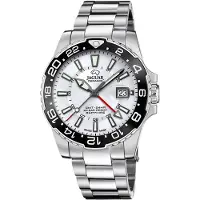 Jaguar J1011/1 CERAMIC GMT Uhr Herrenuhr Edelstahl Datum silber