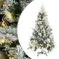 Prolenta Maison Exclusive - Weihnachtsbaum mit Beleuchtung Schnee und Zapfen 195 cm PVC&PE
