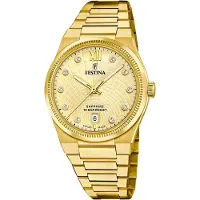 Festina Damenuhr Swiss Made Armbanduhr Edelstahl gold UF20058/2