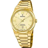 Festina Herrenuhr Swiss Made Armbanduhr Edelstahl gold UF20057/2