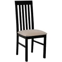 Mirjan 24 Stuhl Nilo I, Esszimmerstuhl aus Buchenholz, 43x48x96 cm (Holzfarbe: Schwarz, Stofffarbe: Paros 02)