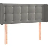 Syfax Kopfteil mit Ohren Hellgrau 83x16x78/88 cm Samt