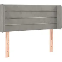 Syfax Kopfteil mit Ohren Hellgrau 83x16x78/88 cm Samt