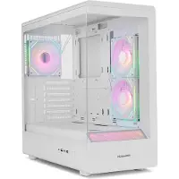 Nox Xtreme Hummer NXHUMMERSIGNALBK, Midi Tower, PC, Weiß, ATX, micro ATX, SPCC, Gehärtetes Glas, Multi