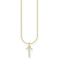 Thomas Sabo KE2259-414-14-L45V Damen-Kette mit Buchstaben-Anhänger T vergoldet