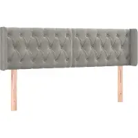 Syfax Kopfteil mit Ohren Hellgrau 147x16x78/88 cm Samt