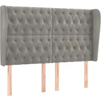 Syfax Kopfteil mit Ohren Hellgrau 147x23x118/128 cm Samt