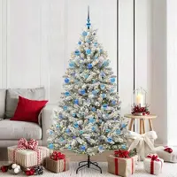 vidaXL "Schlussverkauf" Künstlicher Weihnachtsbaum - Tannenbaum - Kunstbaum moderne - Grün und Weiß 180 cm PVC und Metall C12992