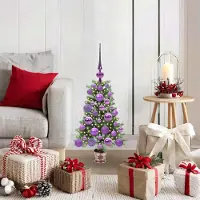 vidaXL Eleganten-Stil Weihnachtsbaum mit 150 LEDs mit Ständer Grün 65 cm PE DE4949712
