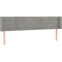 Syfax Kopfteil mit Ohren Hellgrau 203x16x78/88 cm Samt