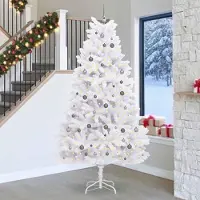 vidaXL "2026 Aktion"Künstlicher Weihnachtsbaum Weiß 128x128x270cm - Christbaumschmuck Top4170417