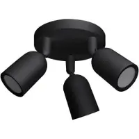 Silamp LED-Aufbaustrahler Dreifach schwenkbar SCHWARZ für GU10 Glühbirne