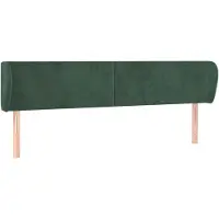 Syfax Kopfteil mit Ohren Dunkelgrün 183x23x78/88 cm Samt