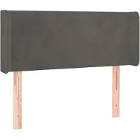 Syfax Kopfteil mit Ohren Dunkelgrau 103x16x78/88 cm Samt
