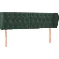 Syfax Kopfteil mit Ohren Dunkelgrün 147x23x78/88 cm Samt