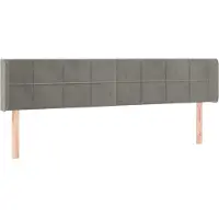 Syfax Kopfteil mit Ohren Hellgrau 163x16x78/88 cm Samt