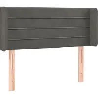Syfax Kopfteil mit Ohren Dunkelgrau 83x16x78/88 cm Samt