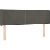 Syfax Kopfteil mit Ohren Dunkelgrau 147x16x78/88 cm Samt