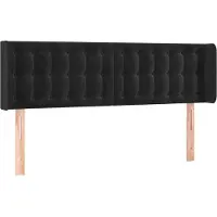 Syfax Kopfteil mit Ohren Schwarz 147x16x78/88 cm Samt