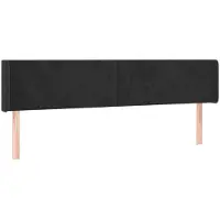Syfax Kopfteil mit Ohren Schwarz 183x16x78/88 cm Samt