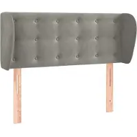 Syfax Kopfteil mit Ohren Hellgrau 103x23x78/88 cm Samt