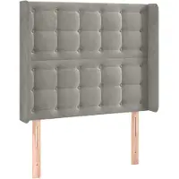 Syfax Kopfteil mit Ohren Hellgrau 103x16x118/128 cm Samt