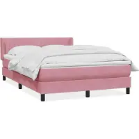 Syfax Boxspringbett mit Matratze Rosa 160x210 cm Samt