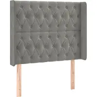 Syfax Kopfteil mit Ohren Hellgrau 103x16x118/128 cm Samt