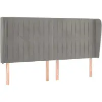 Syfax Kopfteil mit Ohren Hellgrau 163x23x118/128 cm Samt