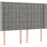 Syfax Kopfteil mit Ohren Hellgrau 147x16x118/128 cm Samt