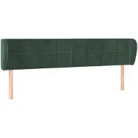 Syfax Kopfteil mit Ohren Dunkelgrün 183x23x78/88 cm Samt