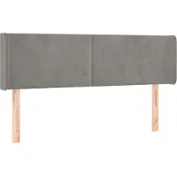 Syfax Kopfteil mit Ohren Hellgrau 147x16x78/88 cm Samt