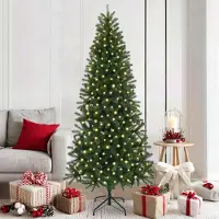 vidaXL Hochwertigen Möbel Künstlicher Weihnachtsbaum mit 300 LEDs Grün 180 cm PE und PVC - 5444838