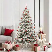 vidaXL Best Möbel Künstlicher klappbarer Weihnachtsbaum Weiß 180 cm PE und PVC - Künstliche Weihnachtsbäume Cloris Neu7791804 2parcel