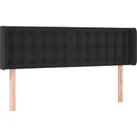 Syfax Kopfteil mit Ohren Schwarz 147x16x78/88 cm Kunstleder