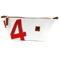 360Grad Etui Mäppchen Federmappe Stifte Navigator Weiss Zahl Rot aus Recycling Segeltuch