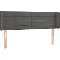 Syfax Kopfteil mit Ohren Dunkelgrau 147x16x78/88 cm Samt