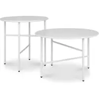 Bomoe Finn Beistelltisch ø 44x46cm + ø 53x36cm Weiß 2tlg