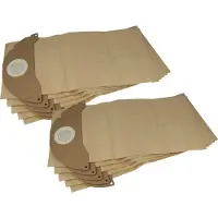 VHBW 10x Staubbeutel kompatibel mit Kärcher K 2601 Plus, K 2601, K 3001 HOT-PLUS, K 2501 TE, K 2501, A 2120 ME Staubsauger - 24cm x 22cm braun