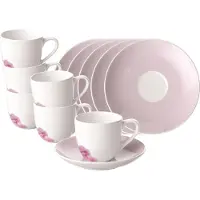 Villeroy & Boch Rose Garden Espressotasse mit Untertasse 70 ml Rosa 6er Set