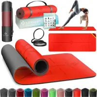 Kesser Gymnastikmatte mit Tragegurt rutschfest TPE Yogamatte Gepolstert & rutschfest Fitnessmatte , 183 x 61 Trainingsmatte für Fitness Sportmatte, Pilates & Gymnastik Workout extradick