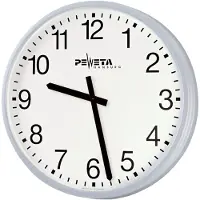 Peweta Funk-Wanduhr "ø 42 cm", Ballwurfsicher, Netzbetrieb, Zifferblatt DIN-Balken