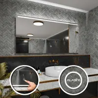 Alasta Badspiegel mit LED Beleuchtung und Touch-Schalter - Giza - 60 cm, 50 cm